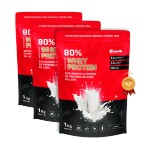03 WHEY PROTEIN 80% CONCENTRADO 1KG