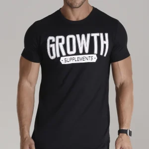 CAMISETA PREMIUM LONG CAIXA ALTA PRETA - GROWTH SUPPLEMENTS
